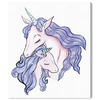 Студиото Wynwood Studio Fantasy and Sci -fi Wall Art Canvas отпечатоци „Магична мама“ фантастични суштества - виолетова, розова