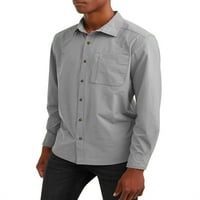 Швајцарски+ Технолошки маж со долги ракави на отворено, ткаена кошула, до 5xl
