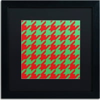 Трговска марка ликовна уметност XMAS Houndstooth Canvas Art by Color Bakery, црна мат, црна рамка