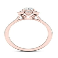 3 4CT TDW Diamond 14k розово злато цветно прстен за ангажман на ореол