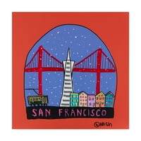 Заштитен знак Ликовна Уметност Сан Франциско Снежен Глобус Платнена Уметност Од Брајан Неш