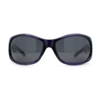 Анти Отсјај Поларизирани Жени Кристал Овални Правоаголни Очила За Сонце Виолетова-Црна