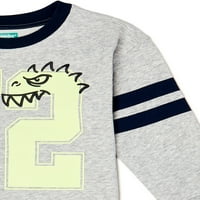 Деца од Garanimals Boys Graphic French Terry Crewneck Sweatshirt, големини 4-10