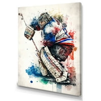 Дизајнрт хокеј голман III платно wallидна уметност