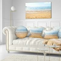 DesignArt Blue Seashore со камења од камчиња - модерна перница за фрлање Seascape - 12x20