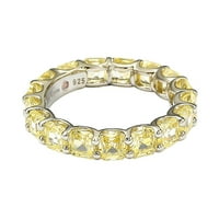 Колекција Стерлинг сребрена кубна цирконија жолта модерна годишнина прстен