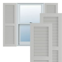 Ekena Millwork 15 W 47 H TRUE FIT PVC Два еднакви ролетни розови, град сива