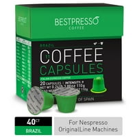 Кафе Најдоброто Presso за Nespresso Fireatinal Machines, единечна мешавина од Бразил, брои