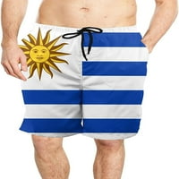 Машко Знаме На Уругвај Брзо Суво Сурфање Стебла За Пливање Шорцеви На Плажа Панталони Со Џебови Спортски Шорцеви С-3ХЛ