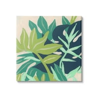 Tuphell Industries Тропски слоевит растителни лисја Галерија за сликање завиткани од платно печатење wallидна уметност, дизајн