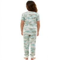 Дерек срце Камо за печатење Семејно пижами, сет за облека за деца, 2-парчиња, големини XS-XL