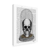 Трговска марка ликовна уметност „череп во бел тегла“ платно уметност од фан фанки