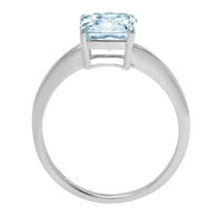 1.0 кт assер сече сино симулиран дијамант 14к големина на веренички прстен за годишнина од бело злато 7.75