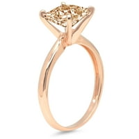 3.0 кт принцеза сече шампањ симулирани дијамант 18к розово злато годишнината ангажман прстен големина 5.75