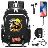 BZDAISY NARUTO ранец со USB полнење и заштита на лаптоп-двострани џебови со голем капацитет со повеќе џеб унии за деца тинејџерски