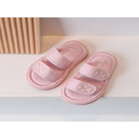 Детски папучи од Санвиглор лето рамна сандала на лизгање на сандали дома лесни лесни слајдови отворени пети чевли плажа розови