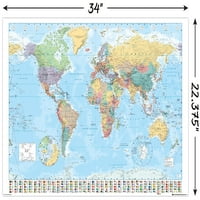 Светска Мапа 34 22.37 Постер Од Трендови Меѓународни