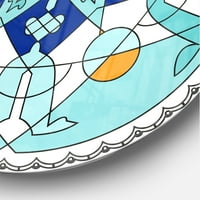 ДизајнАрт „Прекрасна сина мороканска плочка“ модерен wallиден часовник