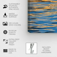 Авенија на пистата Наутичка и крајбрежна wallидна уметност платно ги отпечати „Зајдисонцето рефлексии од Дејвид Флитам“ крајбрежни пејзажи - жолти, сини