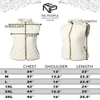 Метод на женски ватиран елек реверзибилен лесен ракав без ракави со целосен патент на крзнено крзно гејлет јакна со џебови newv