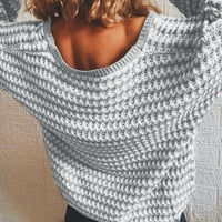 Девојки дами шарени плетени В-врат темперамент Ц-Омјутер џемпер на пуловер