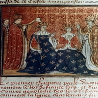 Кралот Луј Viii . Крунисувањето На Кралот Луј Viii Од Франција И Бланш Од Кастилја Во Катедралата Ремс, 1223 Година. Постер
