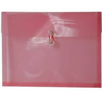 Хартија Пластични Плик Со Копче И Стринг Вратоврска Затворање - Писмо Брошура-3 4 13 - Розова - 12 пакет