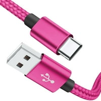 Тип Ц Кабел Брзо Полнење Најлон Плетенка КАБЕЛ USB-C Тип-C 3. Кабел за Кабел За Полнач за Синхронизација на податоци За Samsung