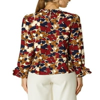 Уникатни поволни цени женска вратоврска против вратот цветна кошула со маица со долга ракав блуза