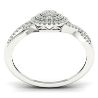 1 4CT TDW Diamond S Sterling Silver Cluster Ring