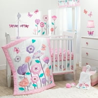 Оригинали за спиење магија градина 3 -парчиња креветчиња за креветчиња - бело, розово, виолетова