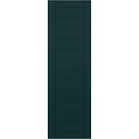 Ekena Millwork 15 W 45 H TRUE FIT PVC HORIONTAL SLAT FRADED модерен стил фиксни ролетни за монтирање, термичка зелена боја