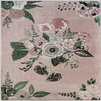 Килими Америка Хана VA40D Роуз Градина Пинк Флорална Транзициска розова област килим, 2'x4 '
