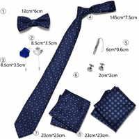 Карирани врски Проверете ја машката вратоврска поставена со манжетнички манжетни класични ленти, LB173