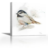 Акварел планинска птица II - Современа ликовна уметност giclee на обвивката за галерија со платно - wallидно декор - уметничко