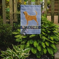 Каролини Богатства BB5488GF Bloodhound Добредојдовте Знаме Градина Големина Мали, разнобојни