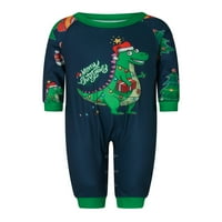 Божиќни Пижами За Печатење На Семеен Диносаурус Симпатична Празнична Облека За Спиење Среќен Божиќ Појавување На Пјс