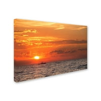 Трговска марка ликовна уметност Зајдисонце за зајдисонце на рибарски брод Канвас уметност од asonејсон Шафер