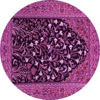 Ахгли Компанија Внатрешна Тркалезна Животинска Розова Традиционална Област Килими, 7 ' Круг