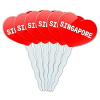 Сингапур Срцето Љубов Кекс Зема Топперс-Сет од 6