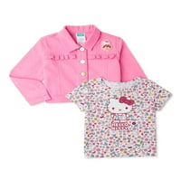 Деца од Garanimals Girls Hello Kitty јакна и сет за маици, 2-парчиња, големини 4-10