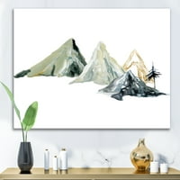 Дизајн темно сина планинска пејзаж зимски минималистички јас модерно платно wallидно печатење