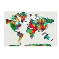 Трговска марка ликовна уметност „Светски мапе 6“ платно уметност од Али Крис