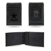 Сив ласерски врежан преден џеб паричник