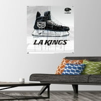 Лос Анџелес Кингс-Капе Скејт Ѕид Постер со Притисни, 22.375 34