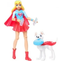 Супер херој девојки Супергер фигура со домашно милениче куче, Крипто