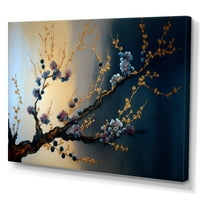 DesignArt Blue Cherry Blossom Blance I Canvas Wallидна уметност