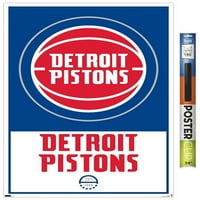 Детроит Пистонс-Лого Ѕид Постер, 22.375 34