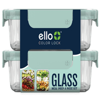 ЕЛО 3. Купот Дураглас стаклени контејнери и пластични капаци за заклучување, сет од 2