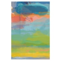 Ремек -дело уметничка галерија точка во временски светлосен циркуларен апстракт од Мери Калкинс Канвас Арт Печати 35 35